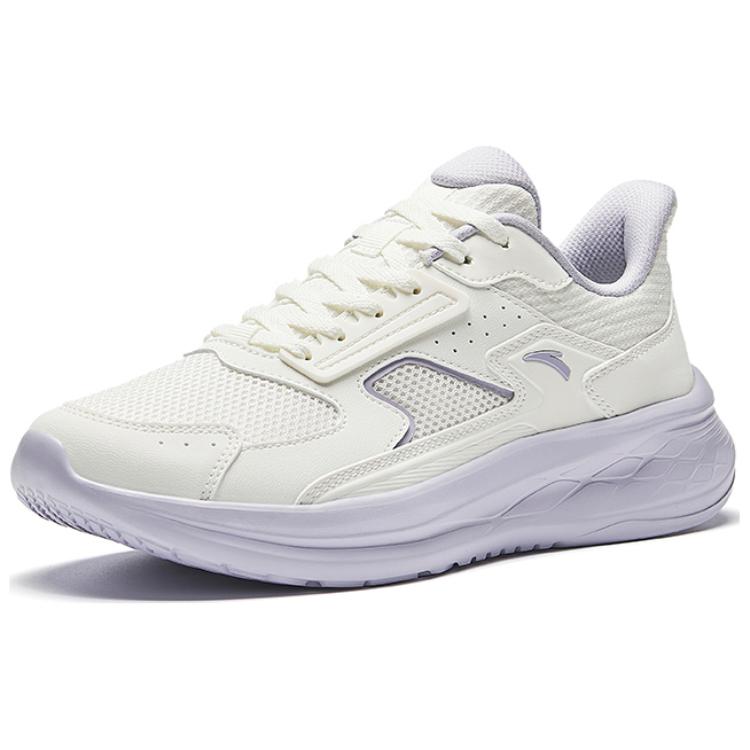 Anta Lightweight Comfortable Shock Absorbing Non-Slip Low-Top Running Shoes Women Sneaker White Purple 922435512-7