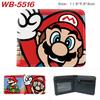 Super Mario Cartoon Full-Color Print Bi-Fold Wallet Anime Student Unisex Short Purse