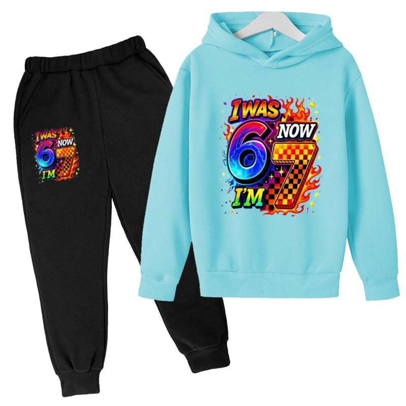 Kids Hoodie New Six Seven 67 Print Clothes Sweatshirt+Pants 2P Boy Girl Toddler 3-12Years Casual Top Pullover Sports Fashion Set