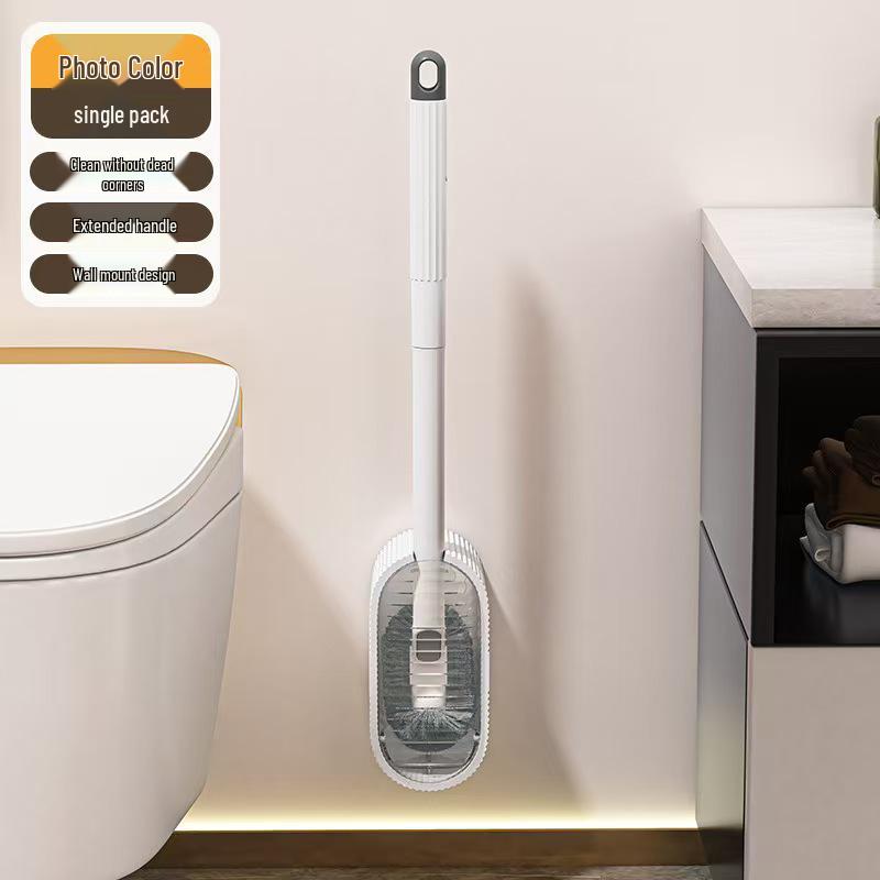 

Household Long-Handle Soft Bristle Toilet Brush Set for No Dead Angle Cleaning