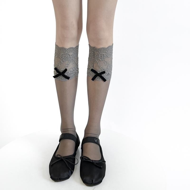 Серая Коллекция Длинные Носки для Женщин Модные Ретро Косплей Базовые Высокие Гольфы Милые Кружевные Длинные Носки Носки Выше Колена One Size