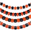 Bat Halloween Paper Latte Art Pumpkin Pumpkin Skull Pendant Ghost Paper Banner  Scene Layout