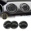 3Pcs Carbon Fiber Interior Air Vent Outlet Cover Trim For Ford 2015- Mustang