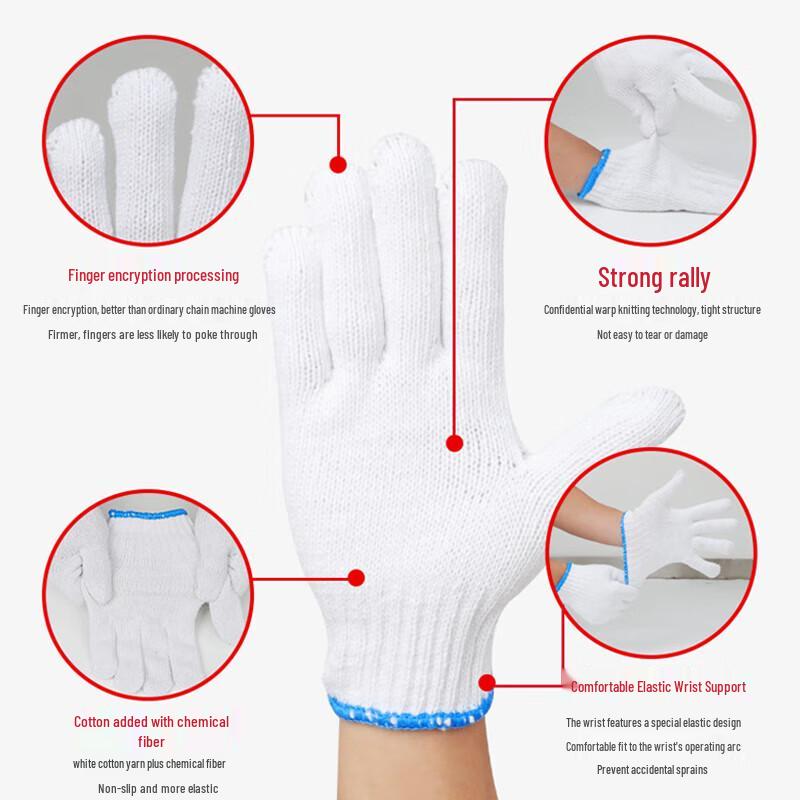 Wanhe Heavy-Duty Industrial Cotton Work Gloves