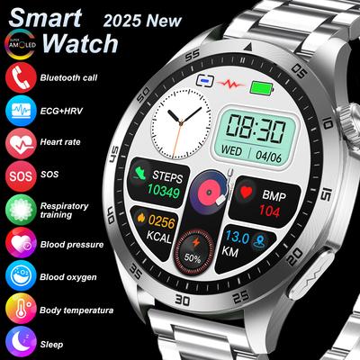 SACOSDING New Healthy Blood Pressure Blood Oxygen Smart Watch Men ECG+PPG Fitness Tracker Clock Bluetooth Call Sports Smartwatch