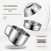 304 Stainless Steel Large Capacity Soup and Rice Bento Box with Compartmentalized Lid for Office Workers
