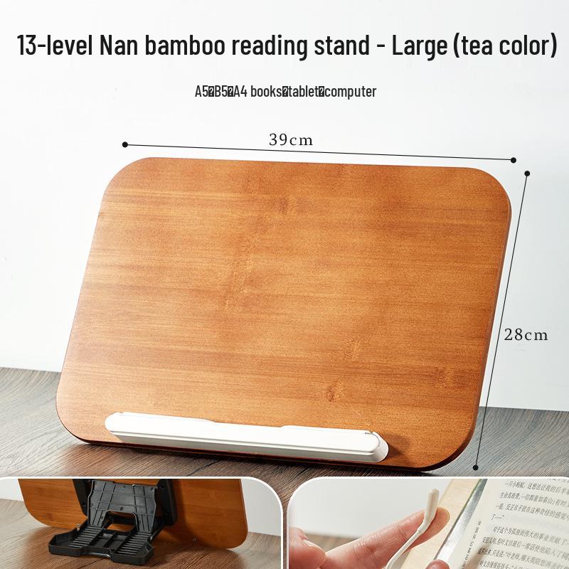 Children's Adjustable Reading Stand - Solid Wood Foldable Book Holder with Height Adjustment