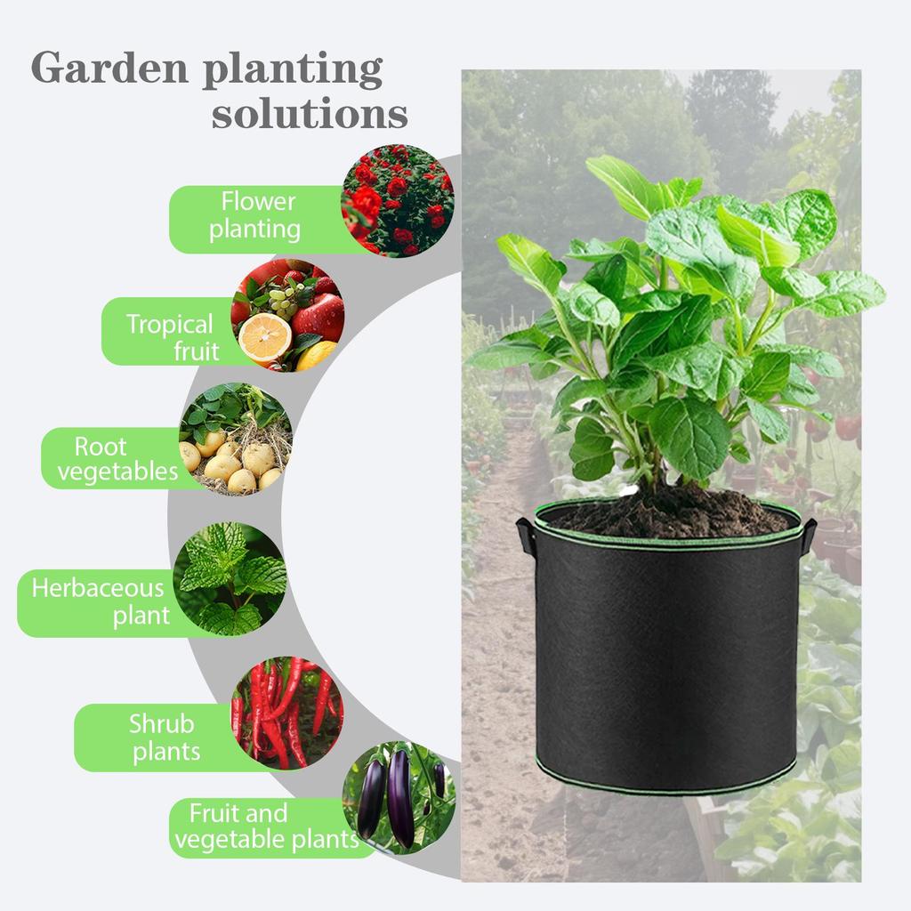 Round Thickened Non-Woven Planting Bag for Flowers and Vegetables 