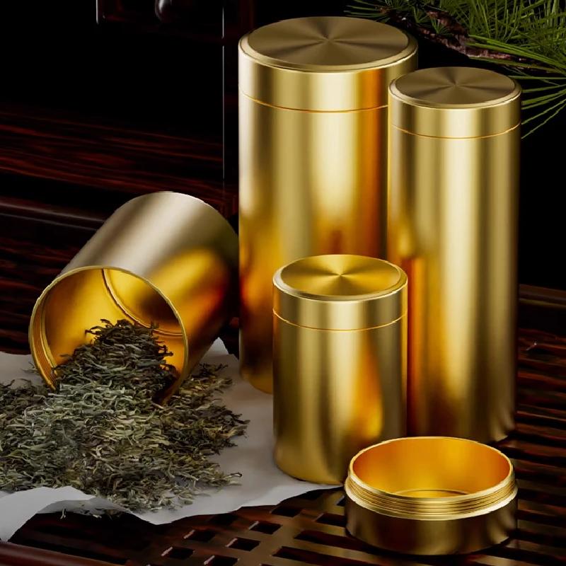 Mini Portable Sealed Jar Travel Moisture-proof Solid Color Nut Candy Food Storage Container Tea Can Metal Box Stainless Steel