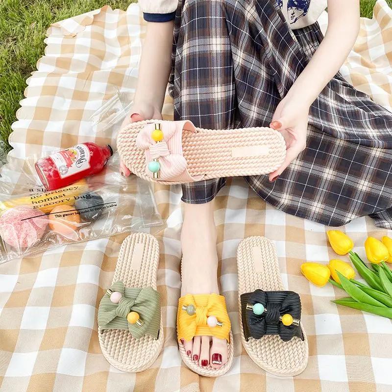 Fashion Woman Slippers Flat Slides Outside Sandals Shoes for Women Open Toe Non Slip Clappers Summer Footwear Comfortable and Elegan Pvc