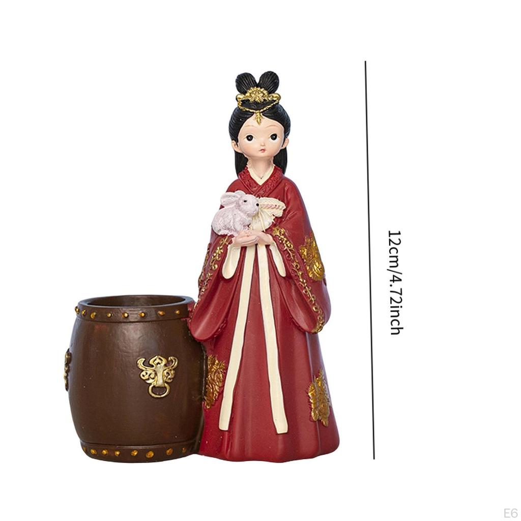 Pen Holder Ancient Beauty Cartoon Animal Desk Decor Makeup Brush Elegant for Countertop