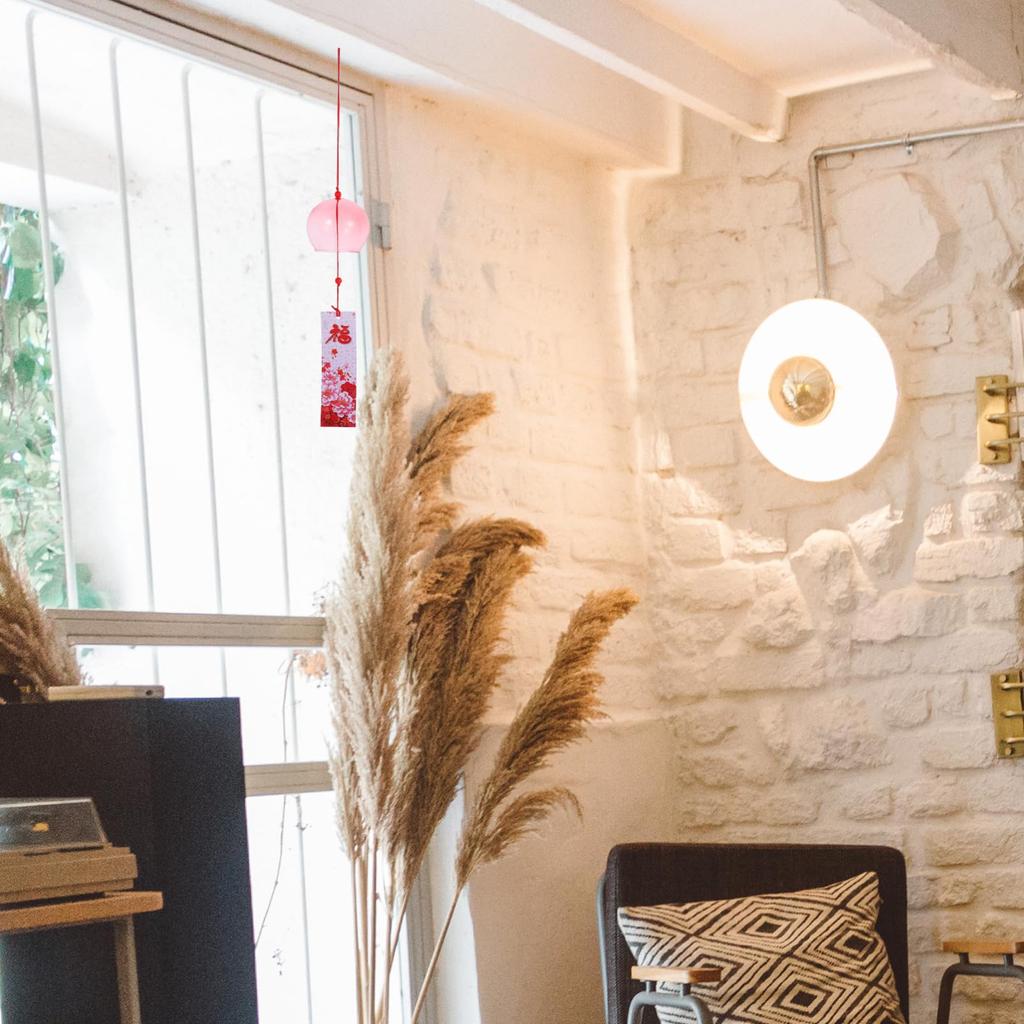 Didiseaon Glass Wind Set of Hanging Decorations for Balconies and Colorful and Japanese Wind Chimes Japanese-Style Chimes, 6, Gardens, Long-Lasting