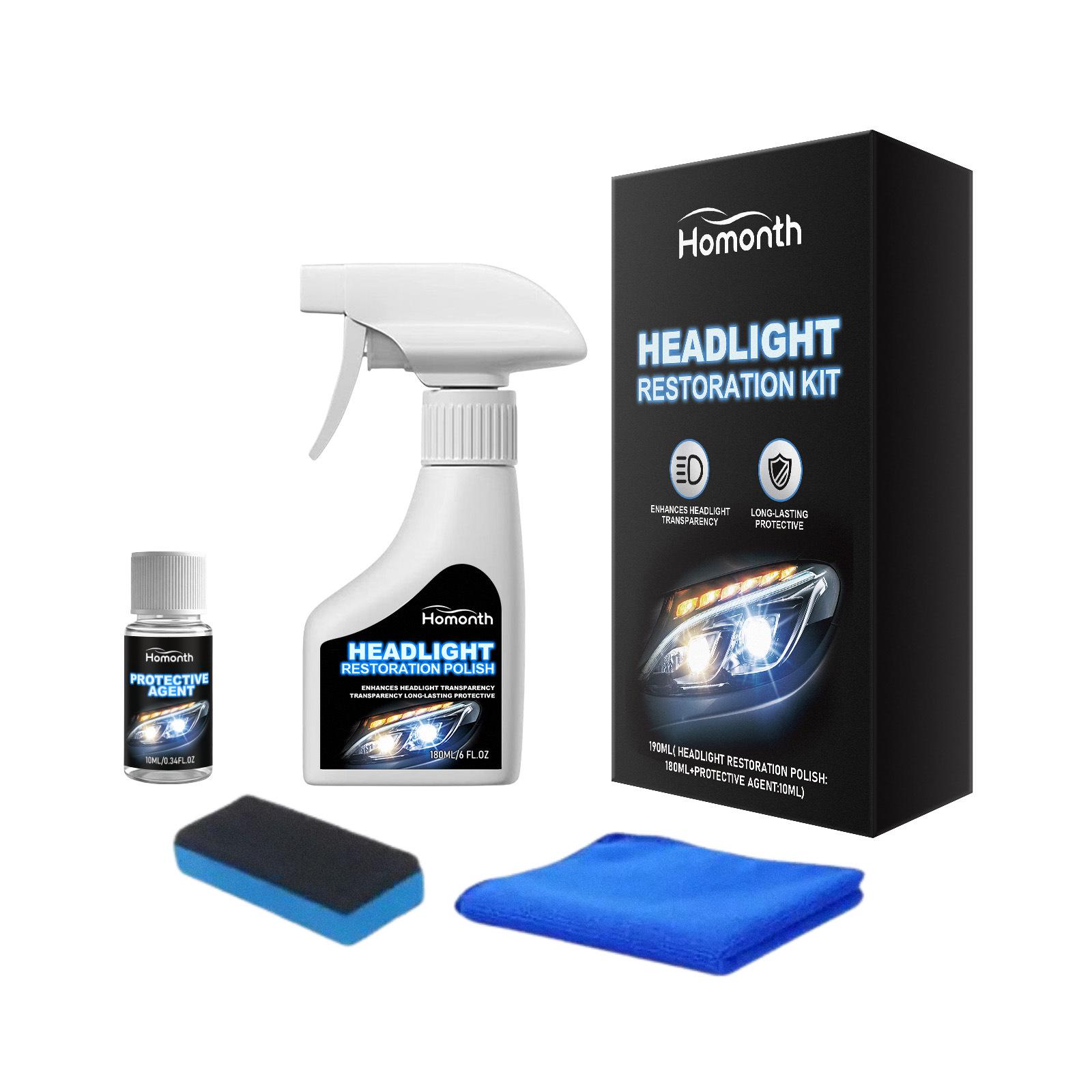 HOMONTH Headlight Care Kit: Daily Cleaning & Brightening for Car Headlights
