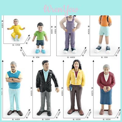 Realistic Family Member Figurines Set Including Grandpa Grandma Dad Mom And Kids For Collecting And Display