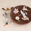 Chinese Good Luck Crane & Deer Brooch - Lotus Fish Design, Creative Retro Metal Pin