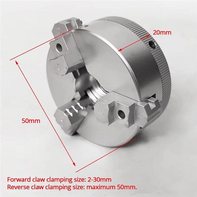 ABGR-Aluminum Alloy For Lathe Bench Grinder Mini Three Jaw Chuck For Electric Drill Self Centering Woodworking Turning Tool