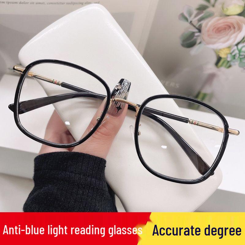 Elegant Anti-Fatigue Women's Reading Glasses - Large Frame, HD Vision, Youthful Look.