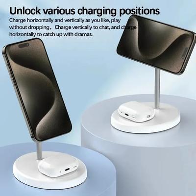 Magnetic Wireless Charger Stand 30W 2 In 1 Phone Charging Station Dock For iPhone 15 14 13 12 Pro Max AirPods Fast Chargers