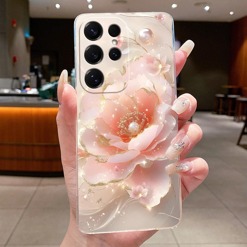 Bag Clear Case For New Hot Samsung Galaxy S26 Ultra S26 edge S 26 Plus Cover Luxury Pretty Butterfly Flower Soft TPU Phone Cases