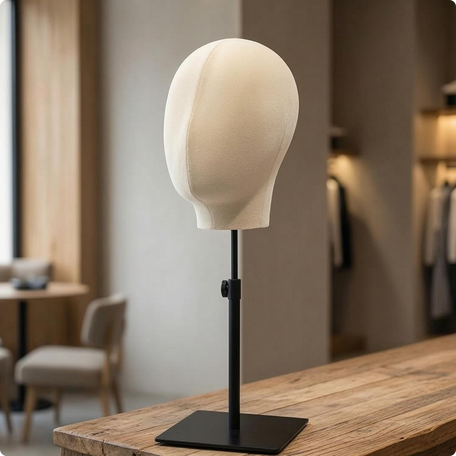 Mannequin Head with Stand HeightAdjustable Velvet