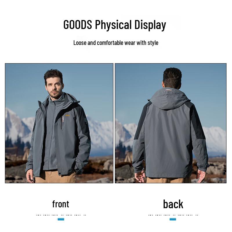 Jeep Men's 3-in-1 Windproof Hooded Outdoor Jacket