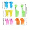 10pcs-Animal Cute Fruit Fork Mini Cartoon Kids Snack Cake Dessert Food Pick Toothpick Bento Lunches Party Decor Random Color