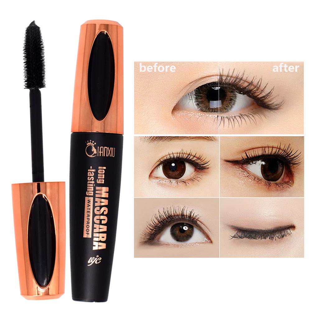 Mascara per ciglia in fibra di seta Mascara cosmetica Inchiostro impermeabile Rimel per estensione ciglia