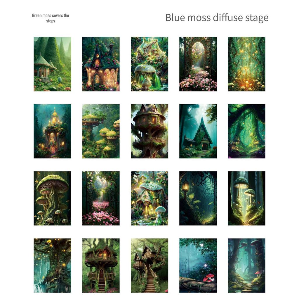 Dreamy Forest Series: Retro Paper Journal Decor, 20 Sheets, 4 Styles