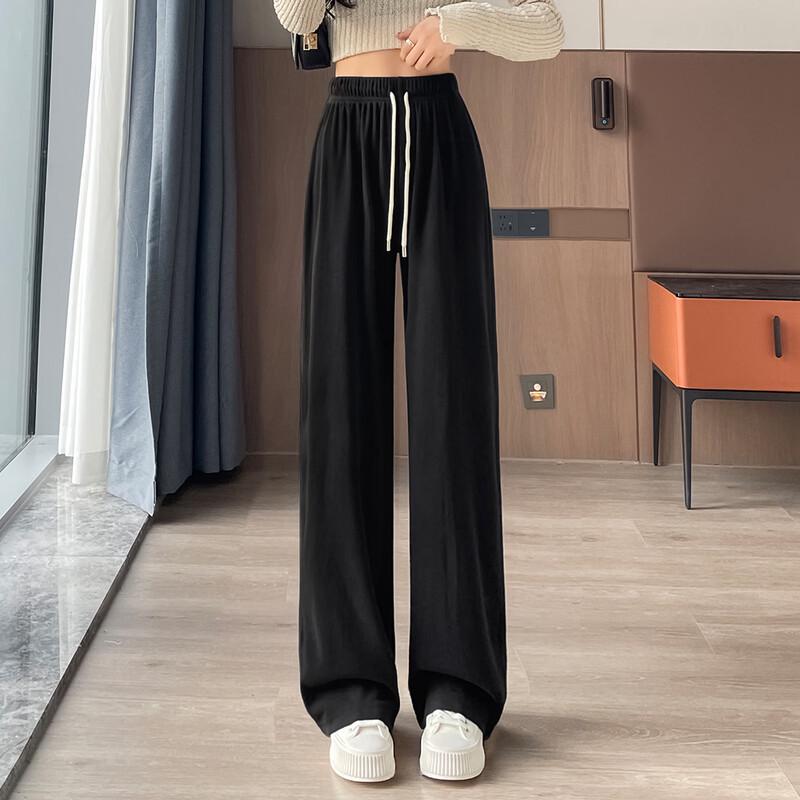 Handu Yishe Women s High-Waisted Wide-Leg Casual Pants S