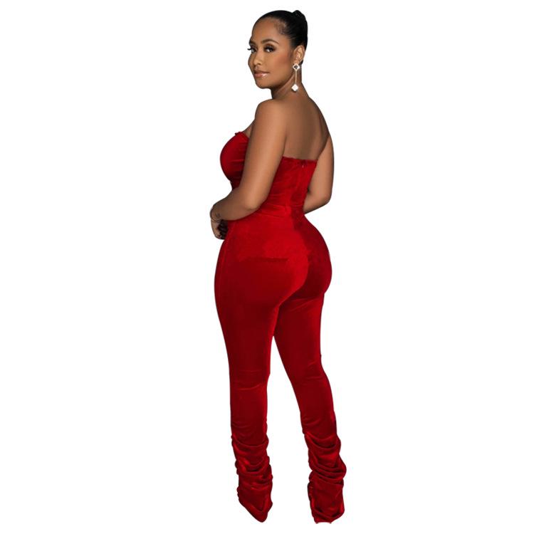 European & American Women's Fashion Velvet Jumpsuit - Sexy, Casual Style (RC3245)