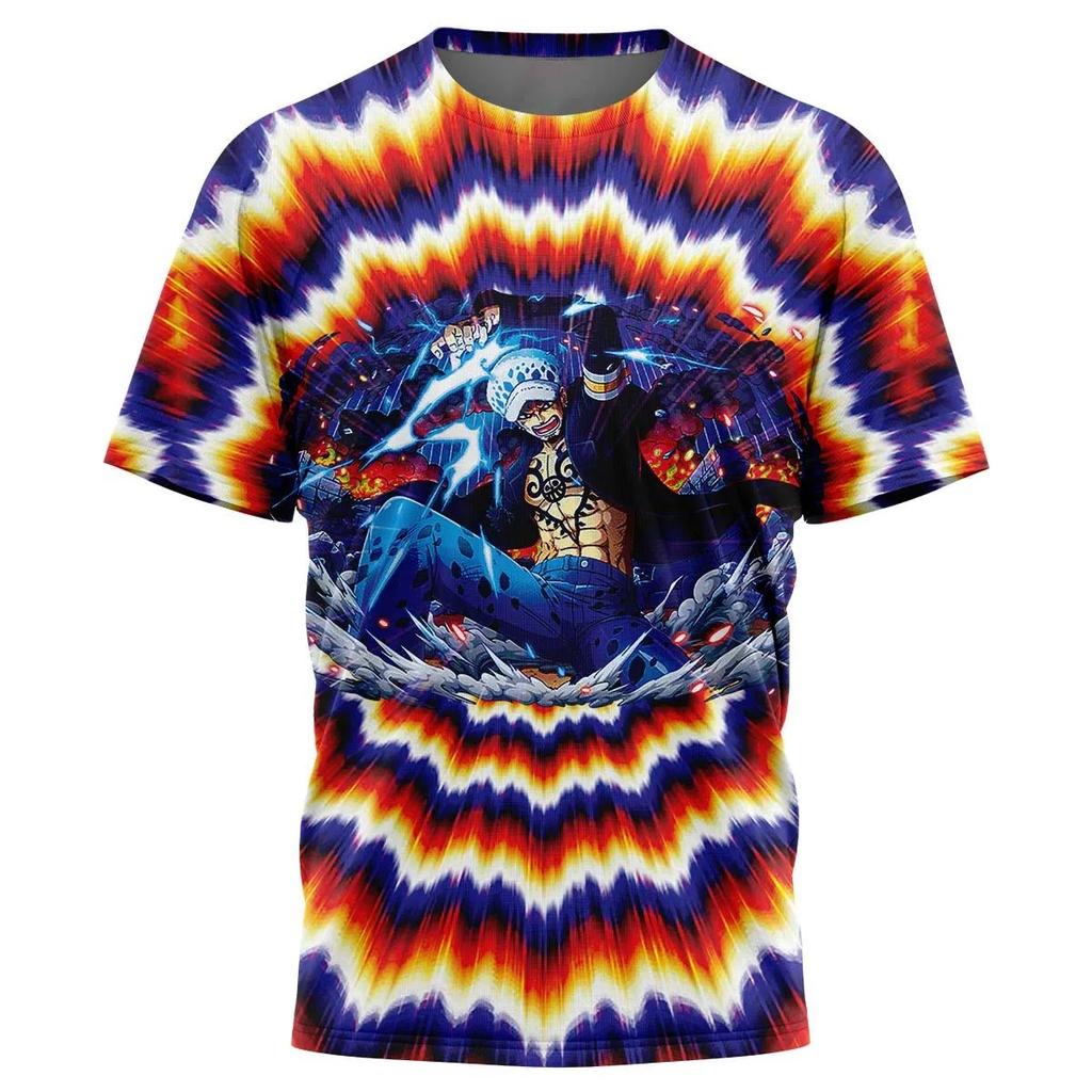 Anime One Piece Monkey D Luffy 3D Print T-Shirt For Men Cartoon Harajuku Tee Oversized Japanese Manga Boys Short Sleeve Tops