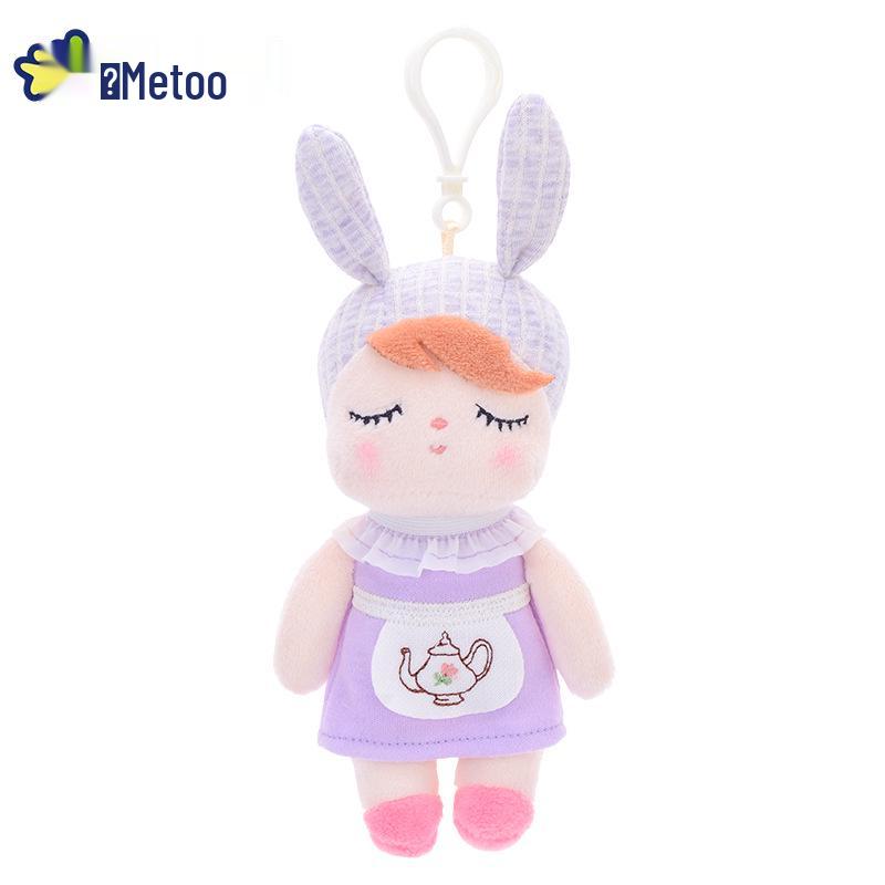 Metoo Mimi Rabbit Angela Plush Toy - Soothing Companion Doll for Girls 15 cm Pendant, 0.04 kg