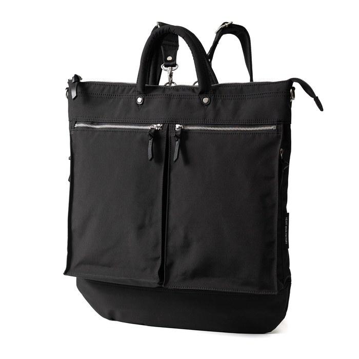 [Heartmade Factory] 3WAY Helmet Bag Tote Bag B4 Colorful Polyester Urban Series FY-0581 (Black)