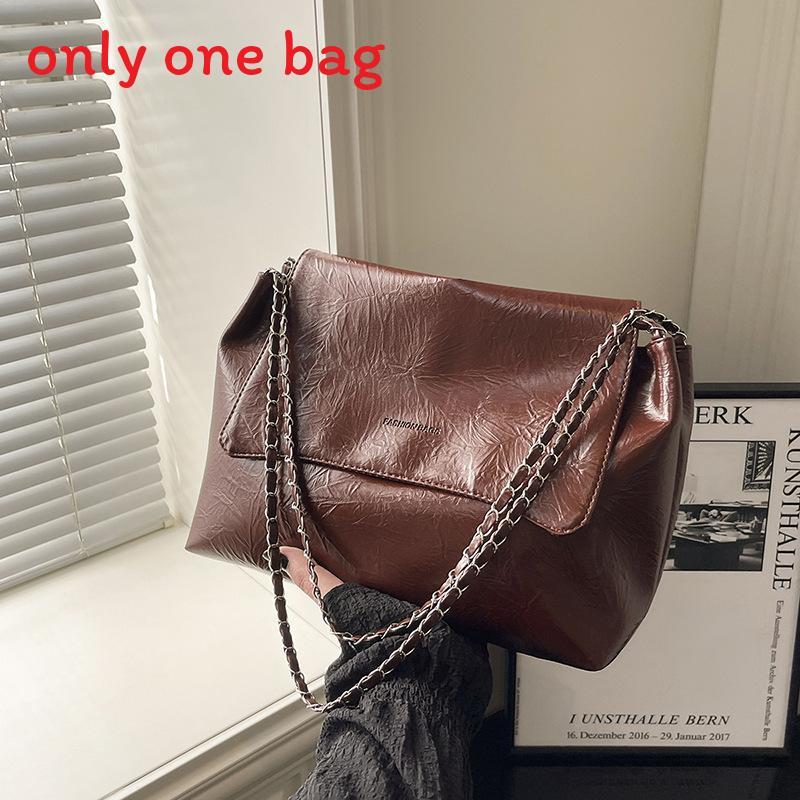 Casual Pu Large Tote Bag With Chain Handle For Streetwear And Daily Carrying