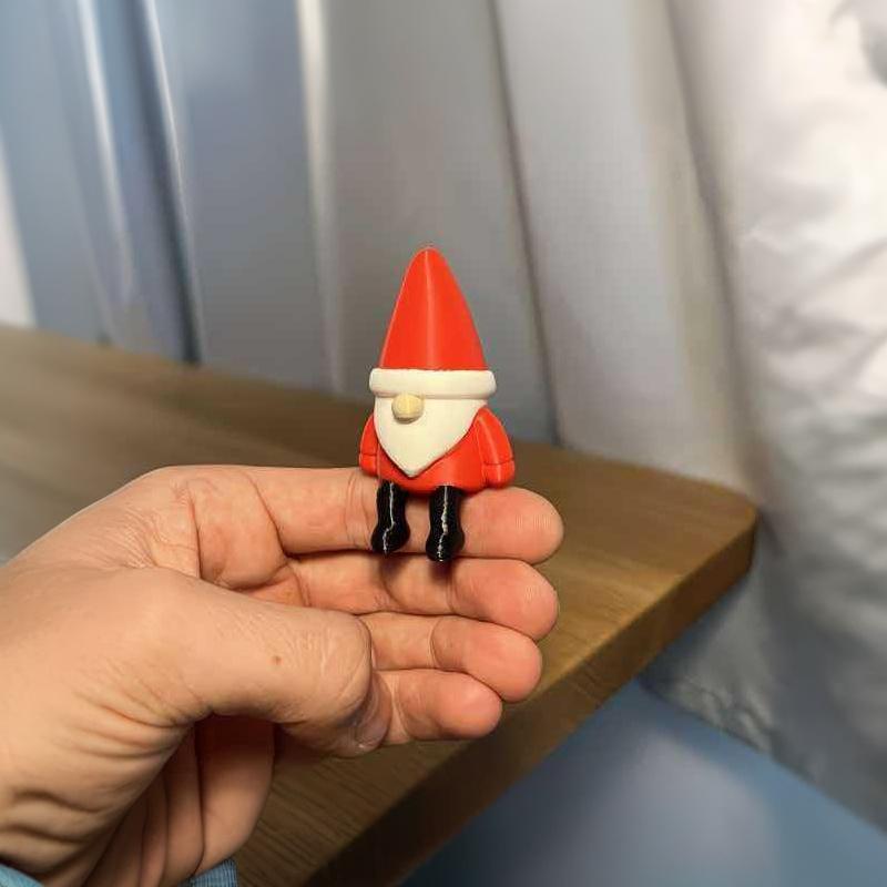 Cute 3D Printed Christmas Gnome Figurine With Dangling Legs For Home Holiday Party Decoration