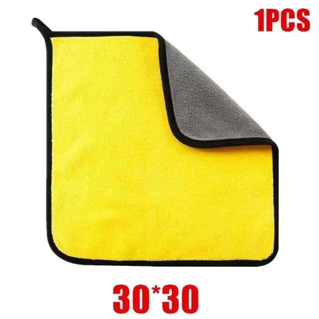 1/2/6pcs Serviette de Nettoyage Microfibre Épaissir Doux Chiffon Séchant Serviettes Lavage Carrosserie Voiture Chiffons Nettoyants Double Couche Accessoires Voiture