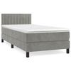 3141395 vidaXL Bed Base and Mattress Light Grey 90x190 Cm Velvet