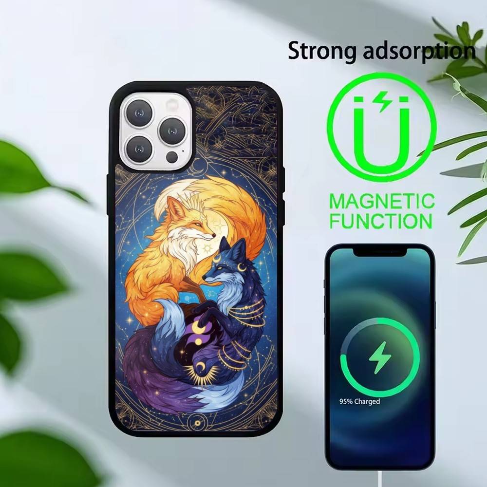 Sunny Fox Phone Case For iPhone 14,16,15,13,17,12,Plus,Pro,Max Magnetic For Magsafe Frosted Cover
