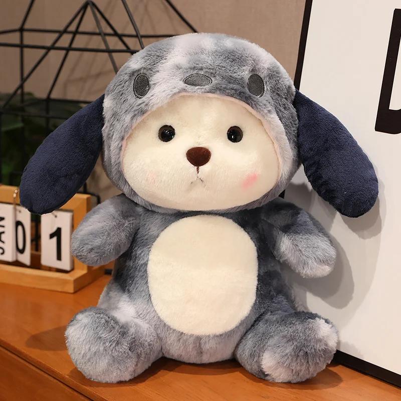 25-50 cm Kawaii Barevný medvídek Plyšové hračky Vycpané zvířátko Lina Bear Měkká panenka Pohovka Polštář Kreslený chlapec Roztomilý dárek pro výzdobu dětského pokoje