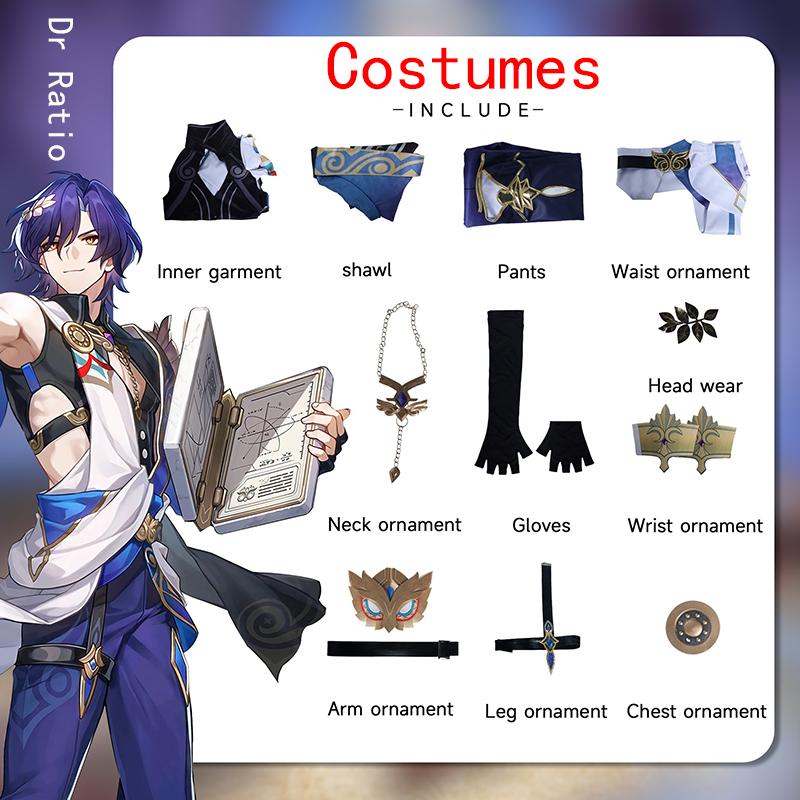 

Ysir Honkai Impact Dr Ratio Cos Платье Virita Sladio Мужской комплект для косплея XXXL синий