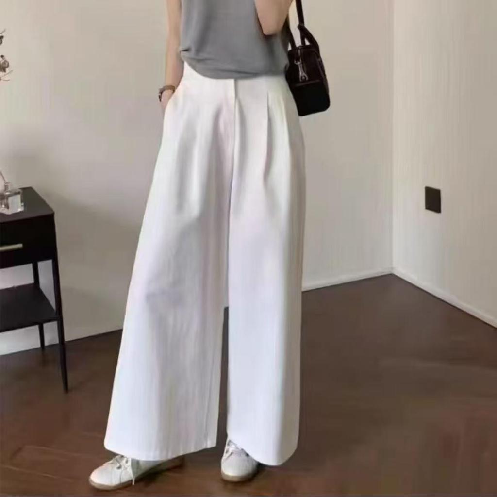 2026 Korean Style High Waist Wide-Leg Casual Pants: Early Spring Fashion Drape, Versatile and Slimming