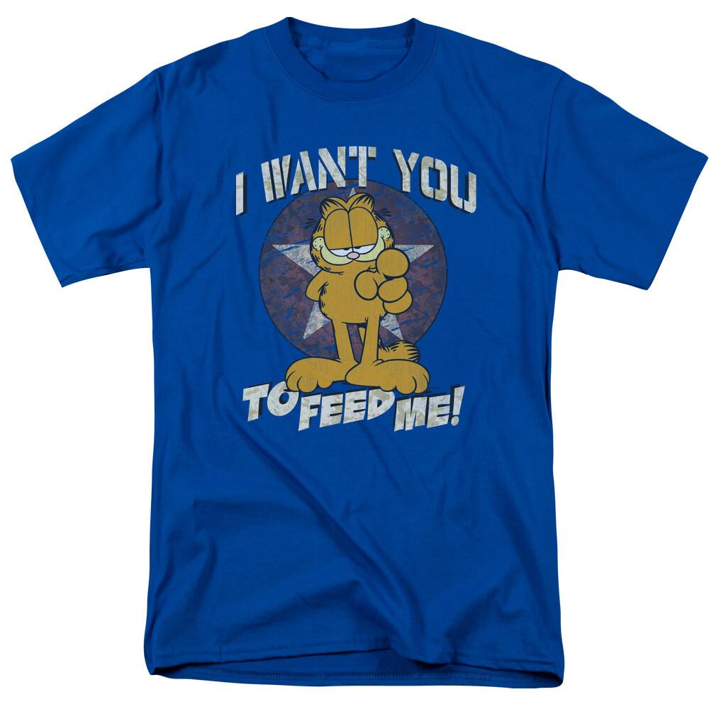 26 Garfield I Want You T Shirt Mens Licensed Cat Jim Davis Comics Tee Royal Blue Unisex T-Shirt XL