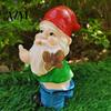 Holiday Yard Accents Naughty Middle Finger Gnome Statue, Resin Garden Goblin Ornament, Funny Weatherproof Decor Gesture Dwarf Decoration for