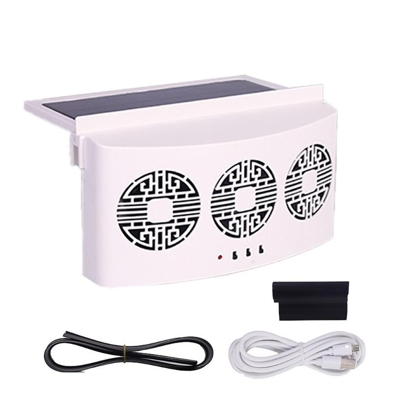 Car Cooler Front Rear Window Radiator Auto Air Vent Fan Radiator Cooling System USB Charging Solar Powered Ventilator