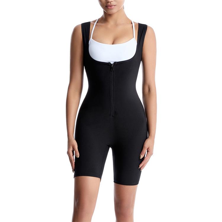 Dámské fitness body a tvarující vesta podporující pocení