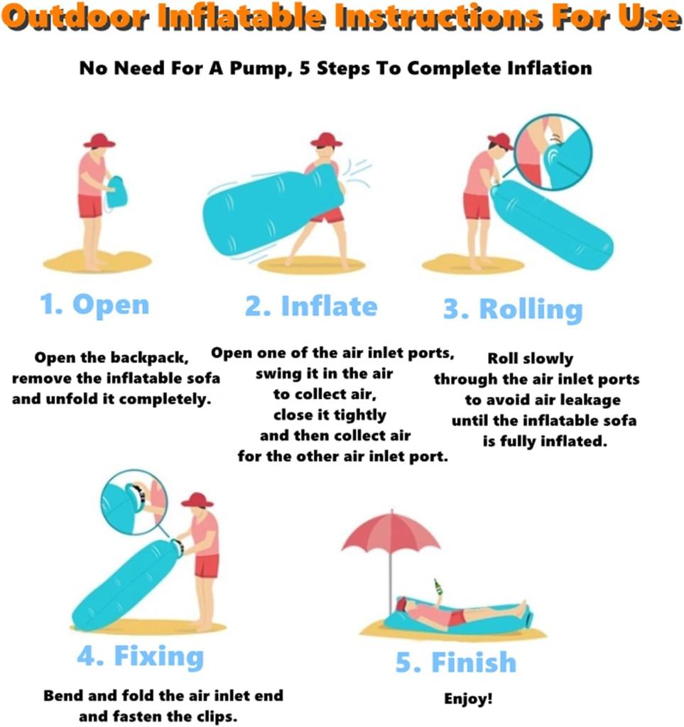 Inflatable Sofa Portable and Sofa Bed for Camping Beach and Home Inflatable Couch Foldable and Waterproof Oxford Cloth Fabric Purple 1 Pack
