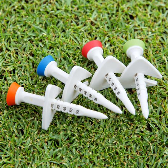 4 pezzi 77 mm tee da golf 5 livelli altezza di posizionamento regolabile linea di mira supporto per palline rotonde aiuto per l'allenamento del golf punta accessori per il golf