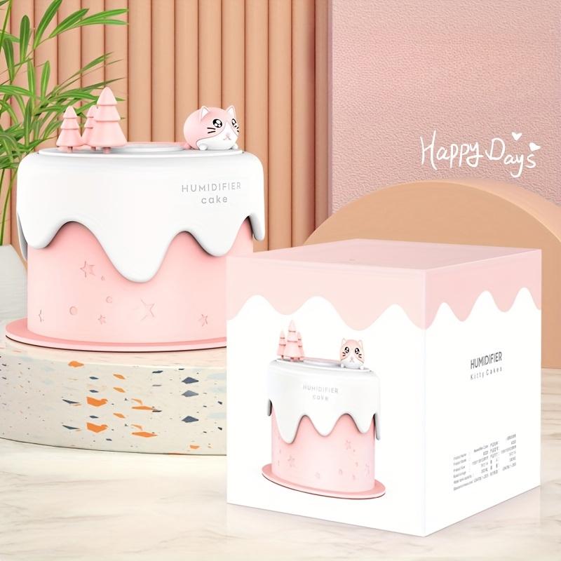 Essential Oil Diffuser with Colorful Ambient Light, Cute Cake Shaped Mini Humidifier Birthday Gift, Cool Mist Function and Plant Health Promotion