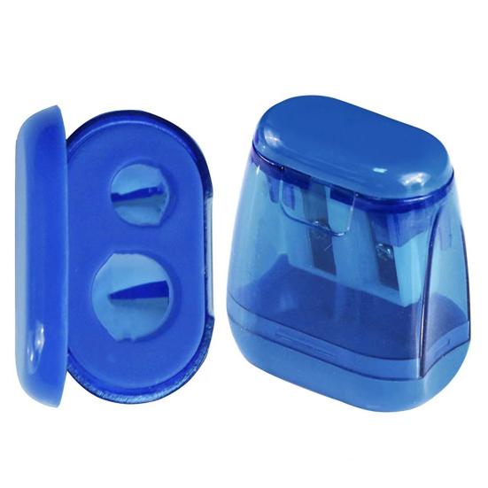 12Pcs Dual Hole Pencil Sharpeners Cute Design Carbon Steel Blades Splash-Proof Lid
