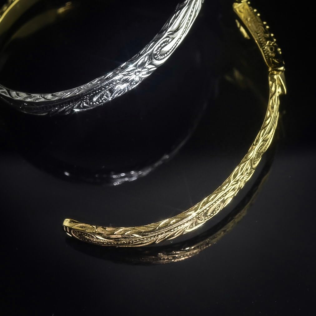 316L Hawaiian Bangle Cross Zirconia Bracelet Bangle Surgical Stainless Steel Silver [Lucliss]